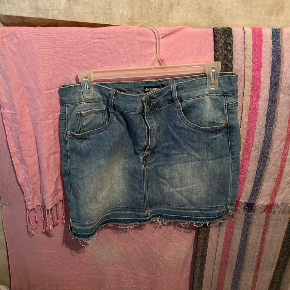Dollhouse Light Blue Denim Mini Skirt